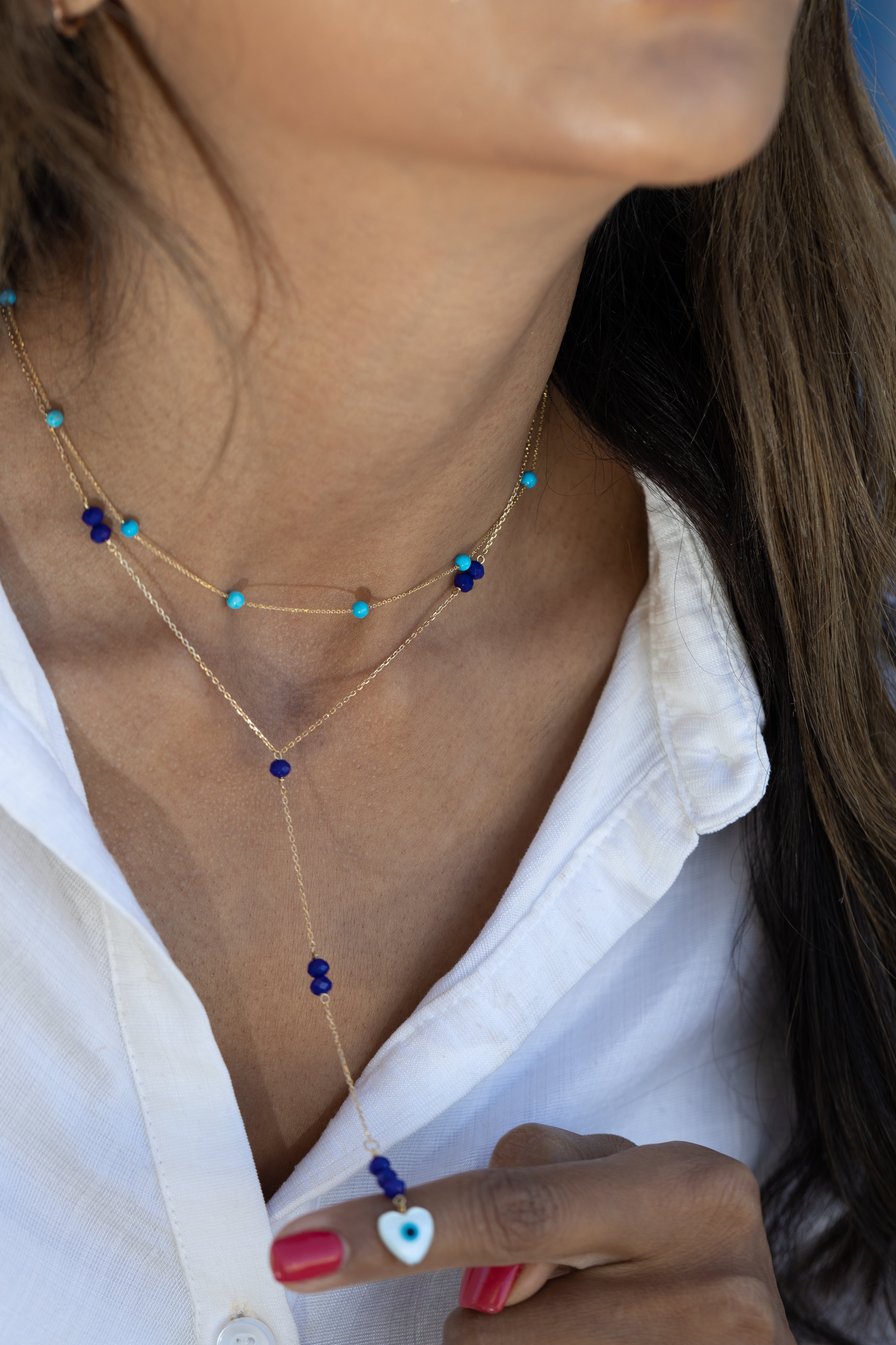 Deep Blue Heart Necklace