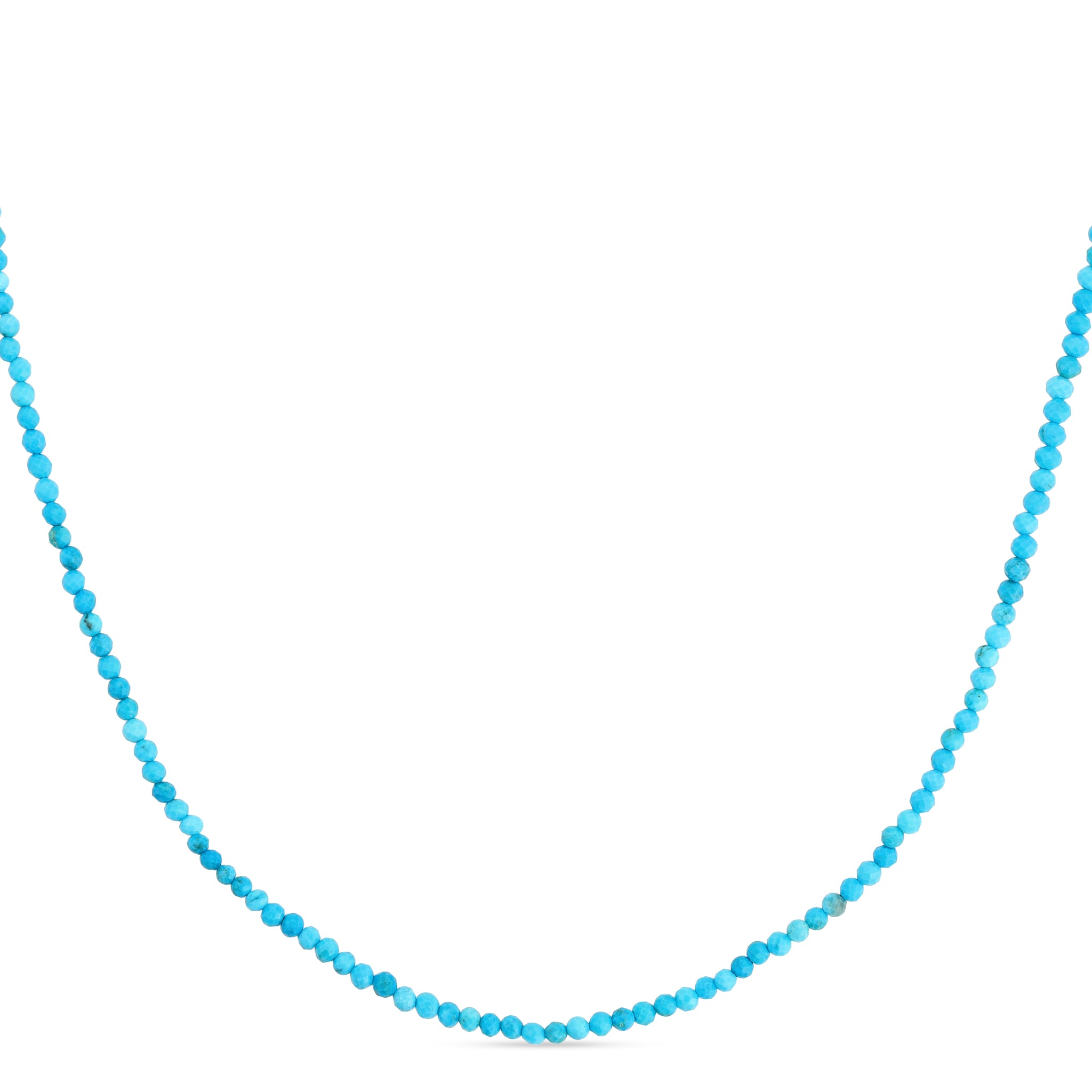 Turquoise faceted rondelle bead necklace with silver clasp, delicate blue gemstone jewelry by Summer Confessions Jewelry