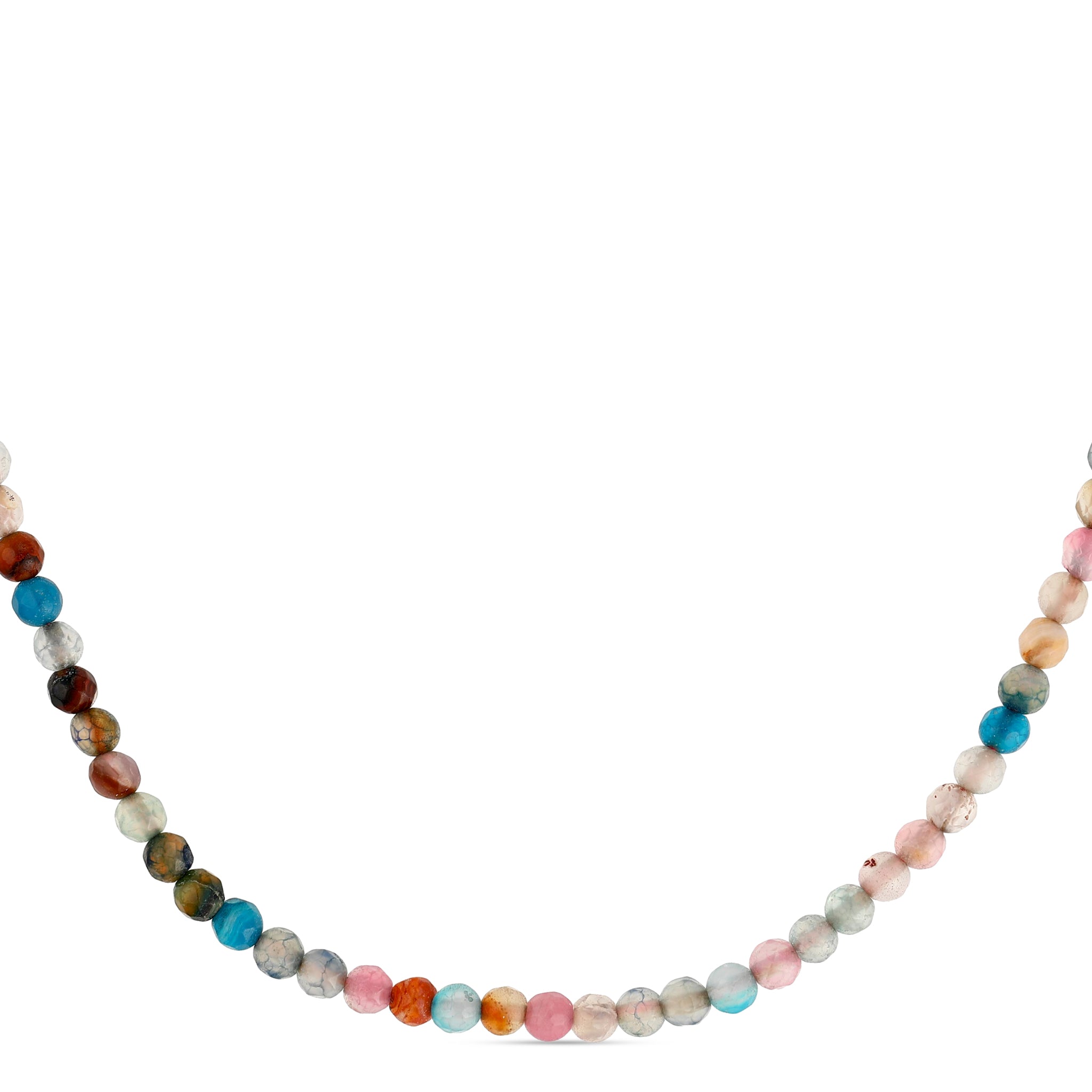 Pastel multicolor faceted bead necklace with sterling silver clasp, soft rainbow jewelry by Summer Confessions Jewelry