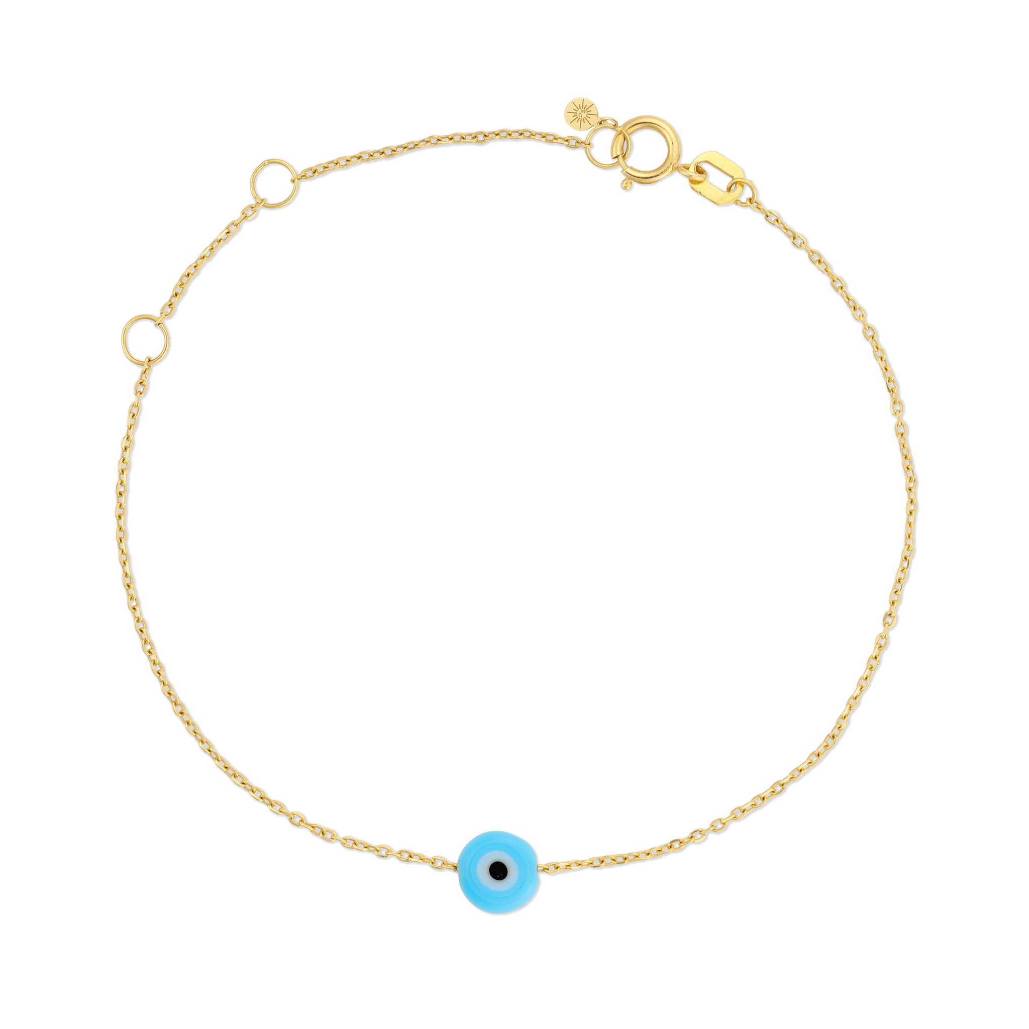 18k gold bracelet evil eye charm 