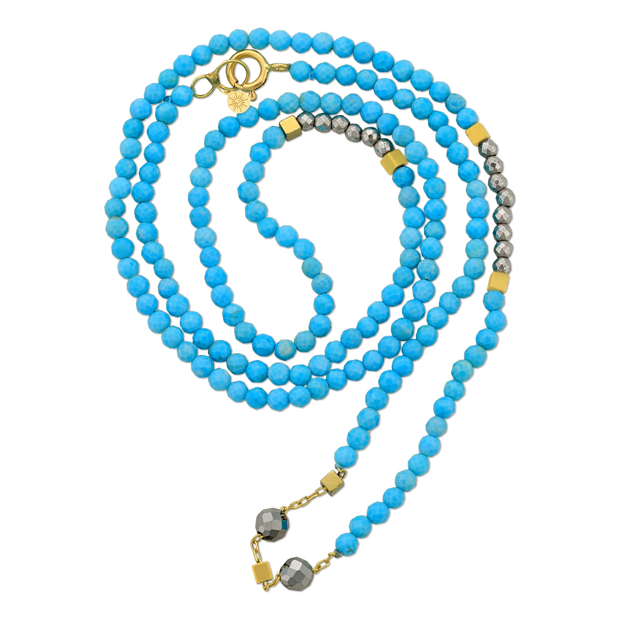 Turquoise 18k gold anklet