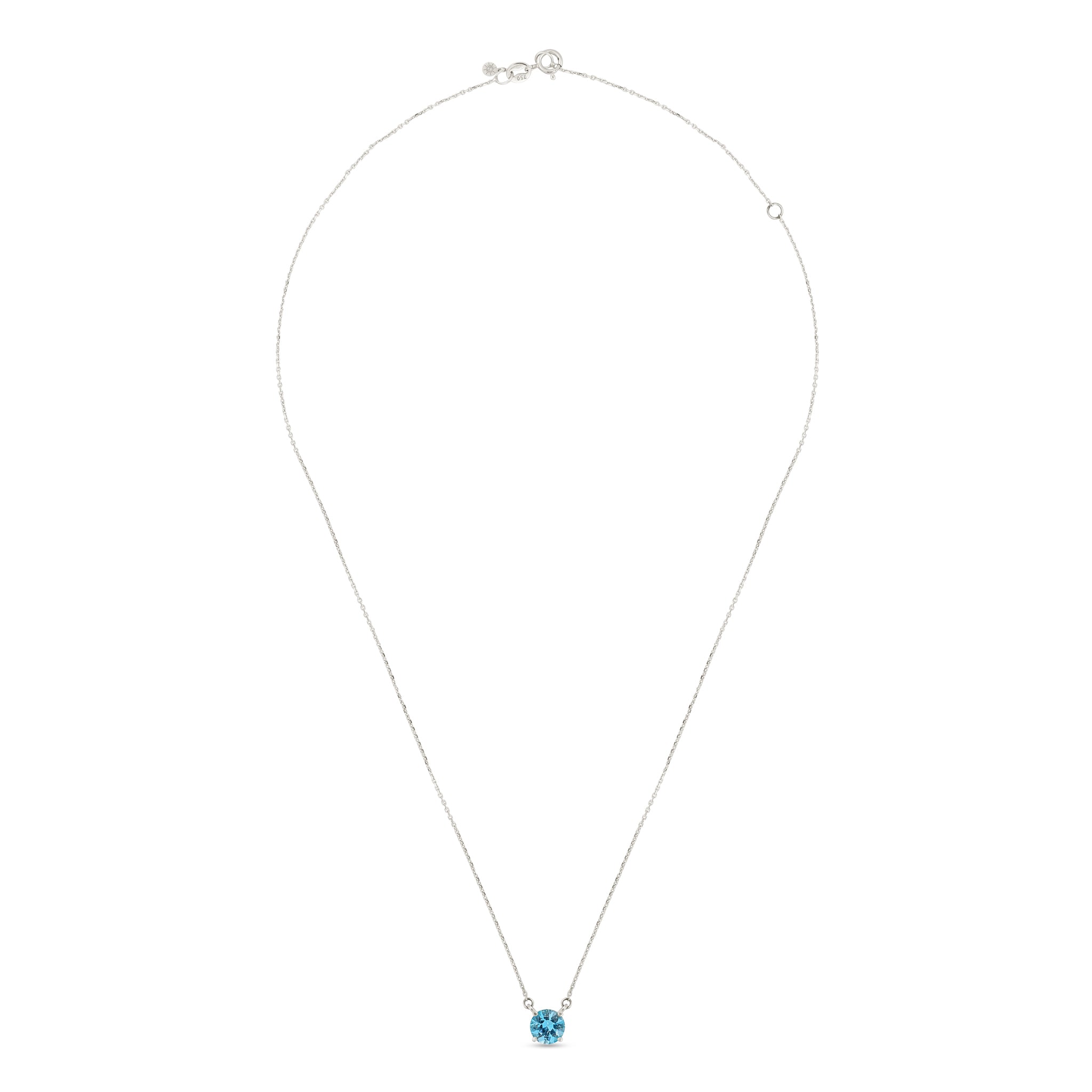 18k gold blue topaz necklace