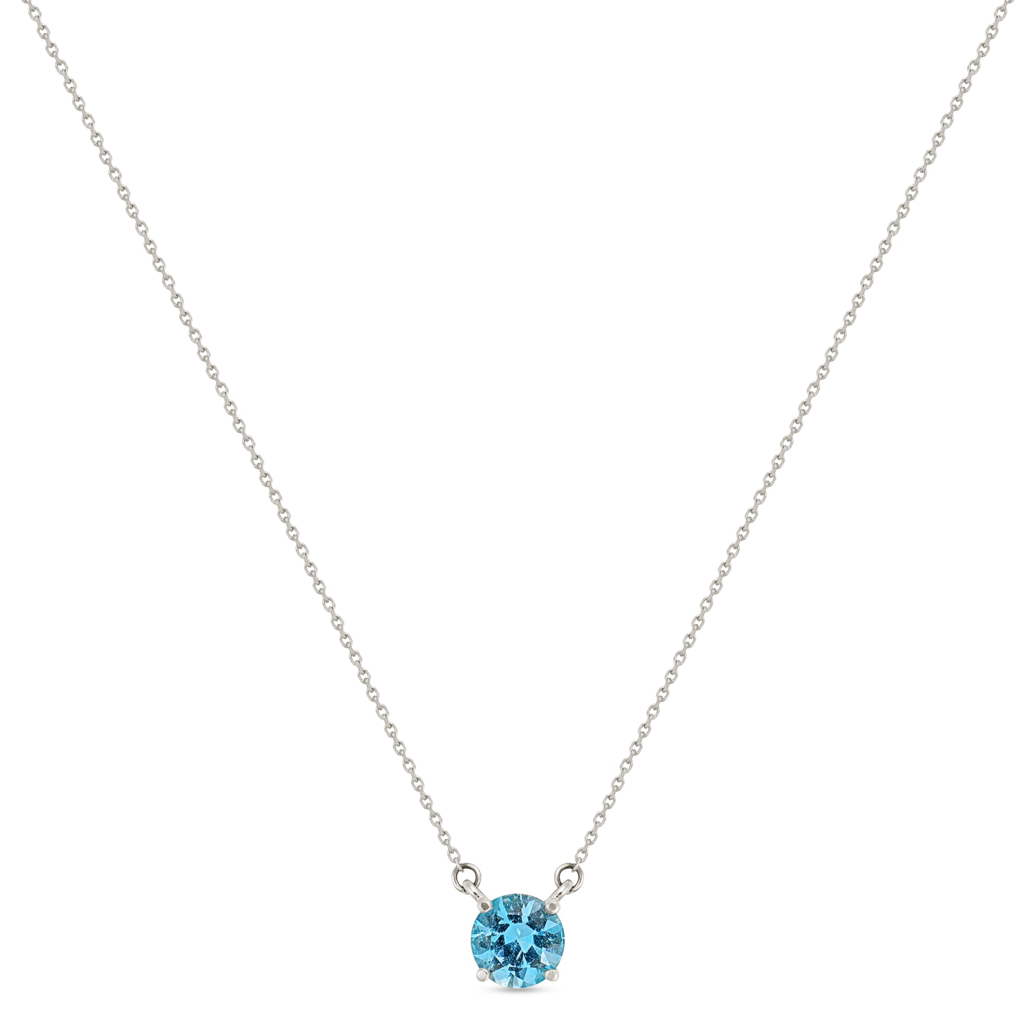 18k gold blue topaz necklace