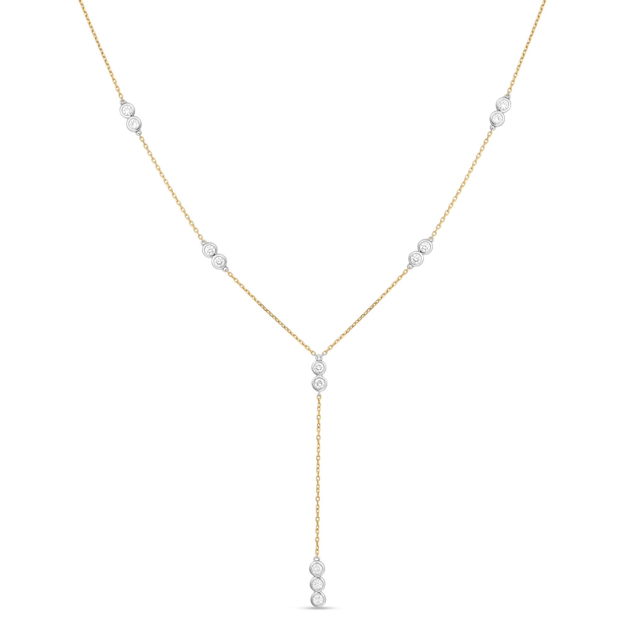 Diamond Bezel Lariat Necklace