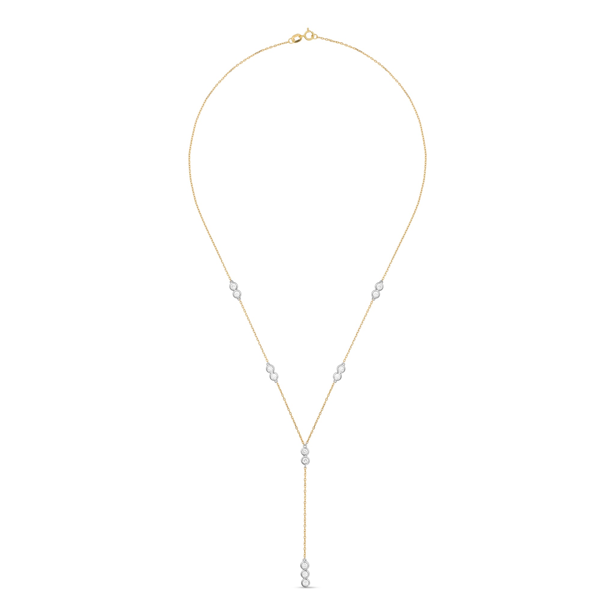 Diamond Bezel Lariat Necklace