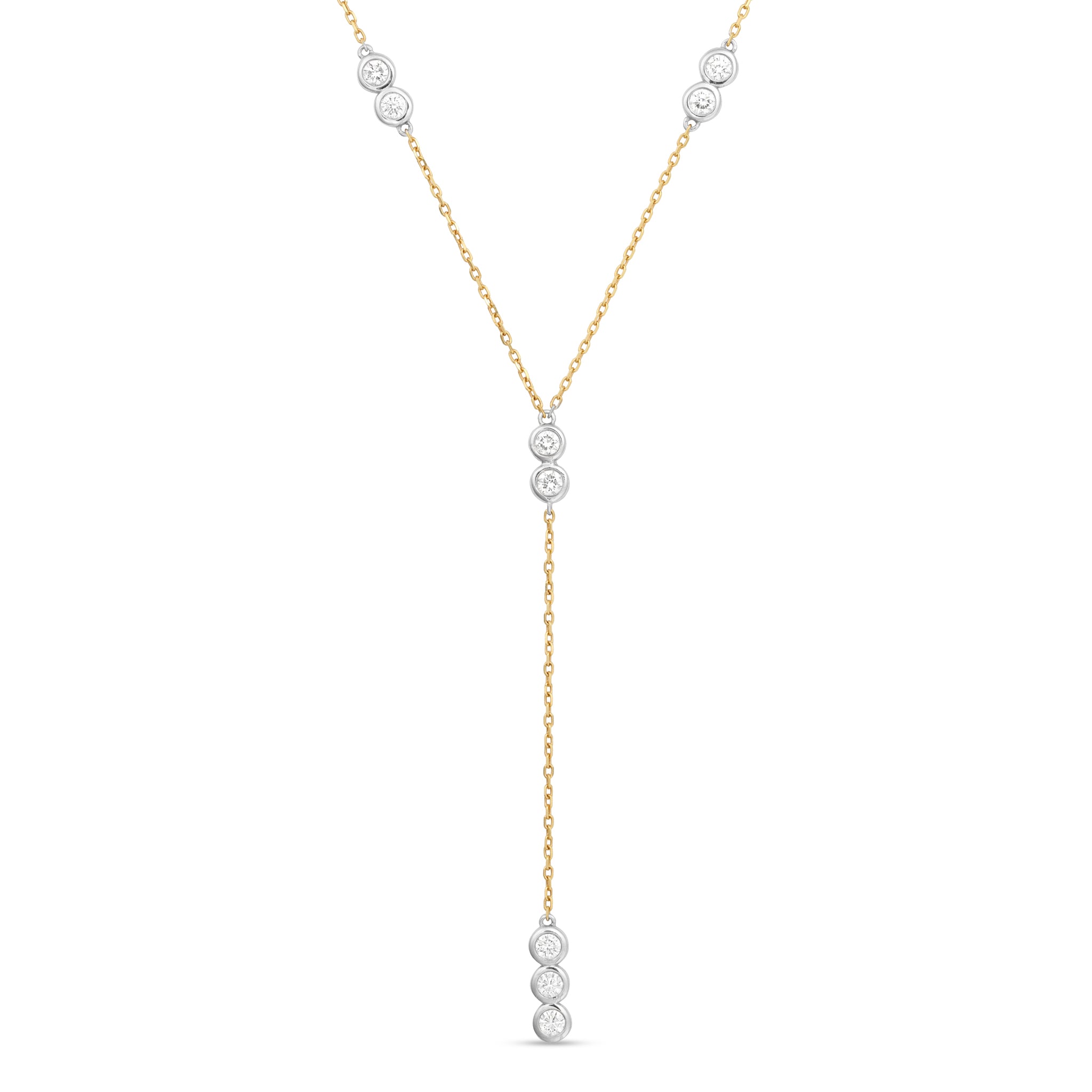Diamond Bezel Lariat Necklace
