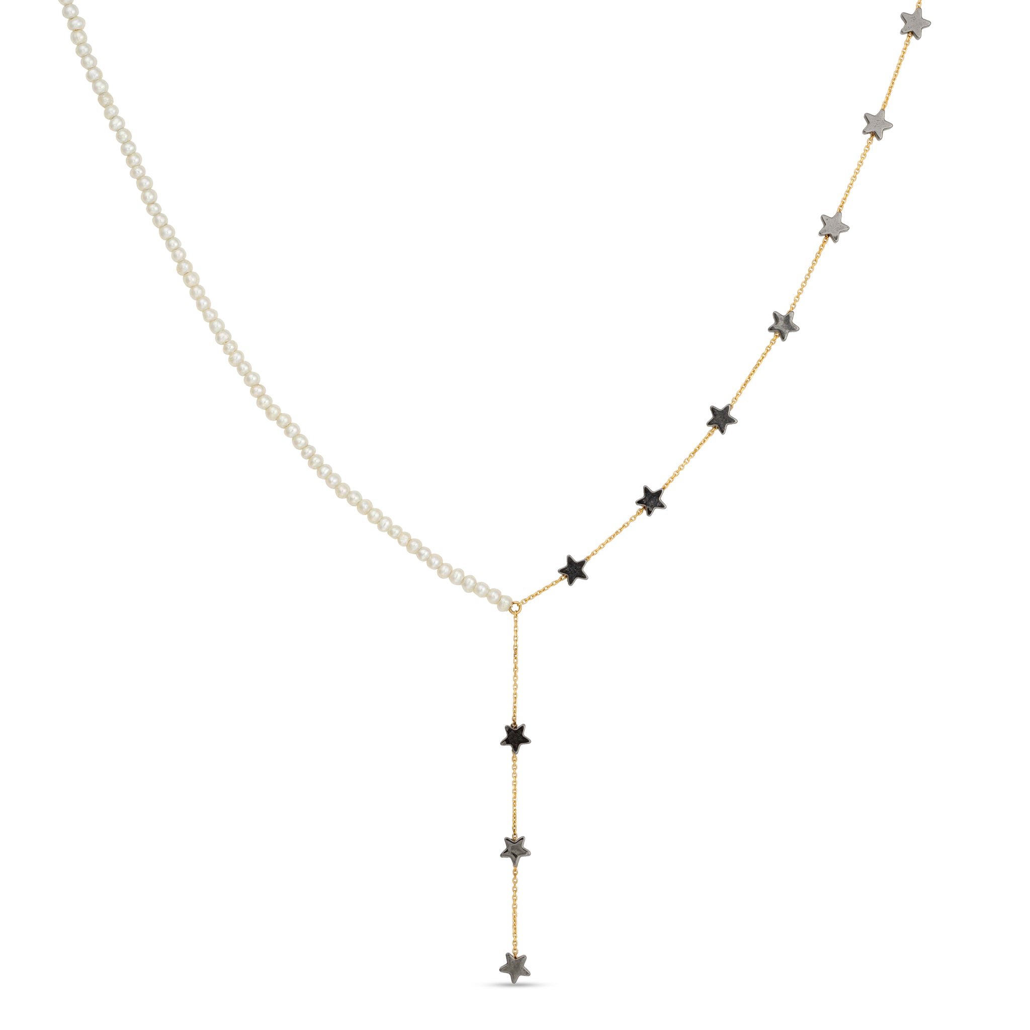 Pearl & Star Lariat Necklace